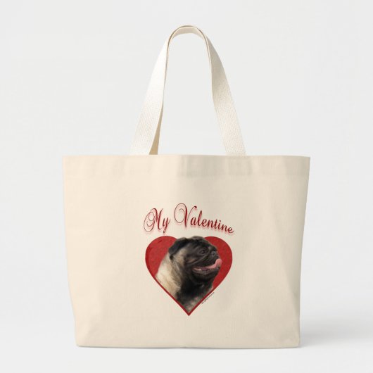 Mein Mops Valentine Jumbo Stoffbeutel (Vorne)