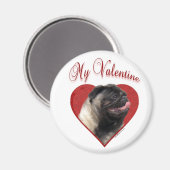 Mein Mops Valentine Magnet (Vorderseite/Rückseite)