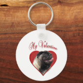 Mein Mops Valentine Schlüsselanhänger (Rückseite)