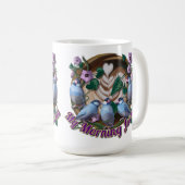 Mein Morgen-JAVA mit Java-Sperlingen Kaffeetasse (VorderseiteRechts)