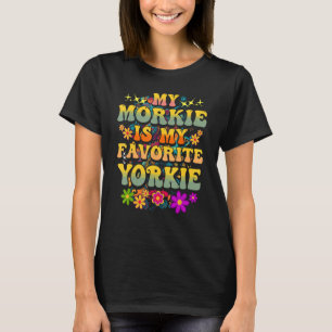 Mein Morkie ist meine LieblingsYorkie Retro Groovy T-Shirt