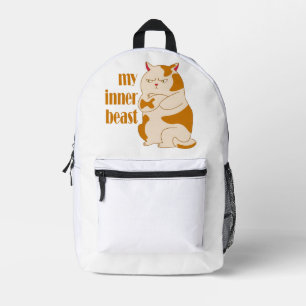 Mein motivierend Zitat aus fauler Katze Bedruckter Rucksack