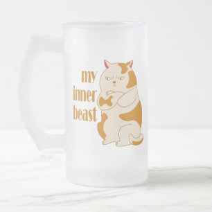 Mein motivierend Zitat aus fauler Katze Mattglas Bierglas