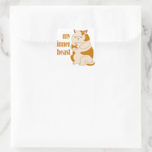Mein motivierend Zitat aus fauler Katze Quadratischer Aufkleber