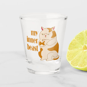 Mein motivierend Zitat aus fauler Katze Schnapsglas