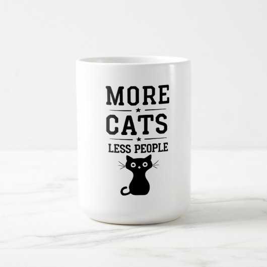 Mein Motto: Mehr Katzen weniger Leute Kaffeetasse (Mittel)
