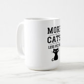 Mein Motto: Mehr Katzen weniger Leute Kaffeetasse (Vorderseite Links)
