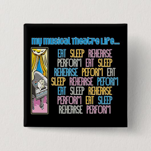 Mein musikalisches Theater-Leben-Knopf Button (Vorderseite)