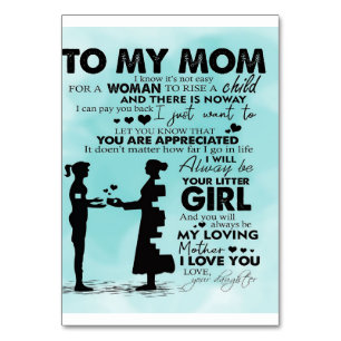 Mein Mutter-Design   Brief an Mami Tischnummer
