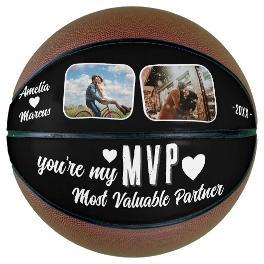 Mein MVP der wertvollste Partner Funny 2 Fotos Basketball (Vorderseite)
