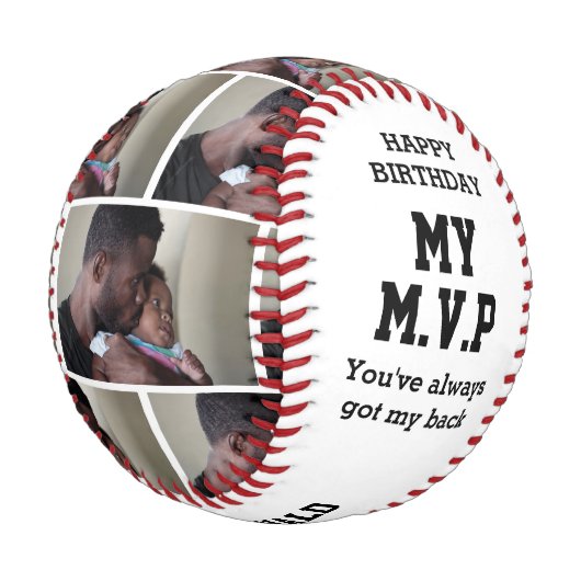 Mein MVP Personalisiertes FOTO Baseball (Schrägansicht)