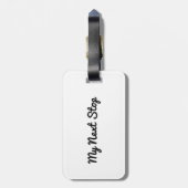 Mein nächster Stopp - Anpassbares weißes Design Gepäckanhänger (Rückseite vertikal)