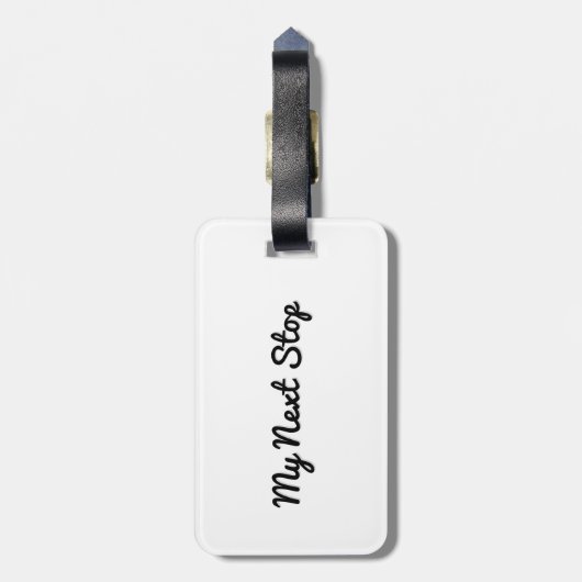 Mein nächster Stopp - Anpassbares weißes Design Gepäckanhänger (Rückseite vertikal)