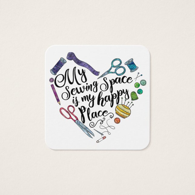 Mein Nähraum ist meine glückliche Platzkarte (Vorderseite)