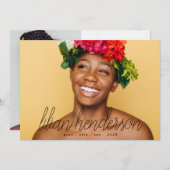 Mein Name Black Script Graduate Two Foto Ankündigung (Vorne/Hinten)