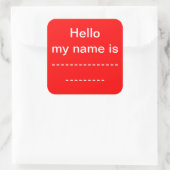 Mein Name ist aufklegend Quadratischer Aufkleber (Tasche)