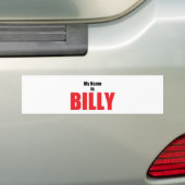 Mein Name ist Billy Autoaufkleber (Auf Auto)