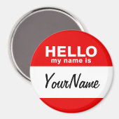 Mein Name ist blau, benutzerdefiniert, rot. Magnet (Vorderseite/Rückseite)