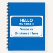 Mein Name ist Blue & White Softcover Spiralnoteboo Notizblock (Vorderseite)