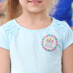 Mein Name ist die Schaltfläche Unicorn Geburtstags Button