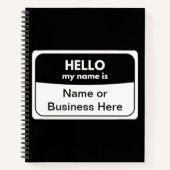Mein Name ist ein schwarz-weißes SpiralNotebook Notizblock (Vorderseite)