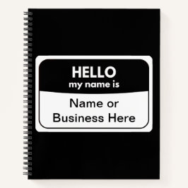 Mein Name ist ein schwarz-weißes SpiralNotebook Notizblock