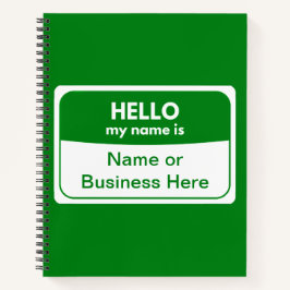 Mein Name ist eine grüne und weiße Software Notizblock