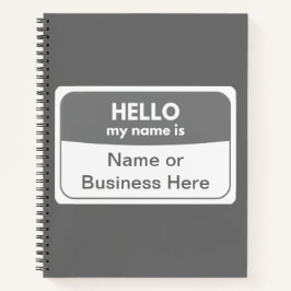 Mein Name ist Grau & White SpiralNotebook Notizblock