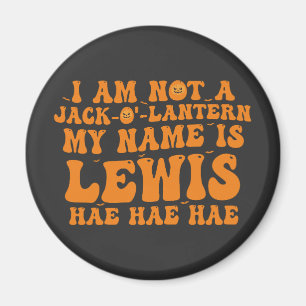 Mein Name ist Lewis Kürbislaterne Kürbis Halloween Magnet