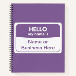 Mein Name ist Lila und weiß SpiralNotebook Notizblock