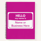 Mein Name ist Pink & White Softcover Spiralnoteboo Notizblock (Vorderseite)