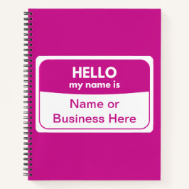 Mein Name ist Pink & White Softcover Spiralnoteboo Notizblock