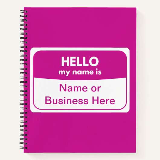 Mein Name ist Pink & White Softcover Spiralnoteboo Notizblock (Vorderseite)