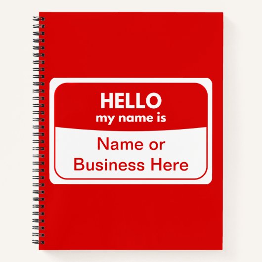 Mein Name ist Red & White Softcover Spiralnotebook Notizblock (Vorderseite)