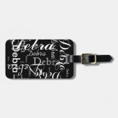 Mein Name ist schwarz-weiße Typografie Gepäckanhänger (Vorderseite horizontal)