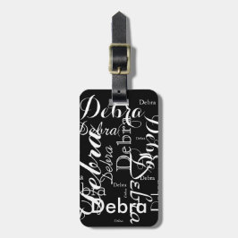 Mein Name ist schwarz-weiße Typografie Gepäckanhänger