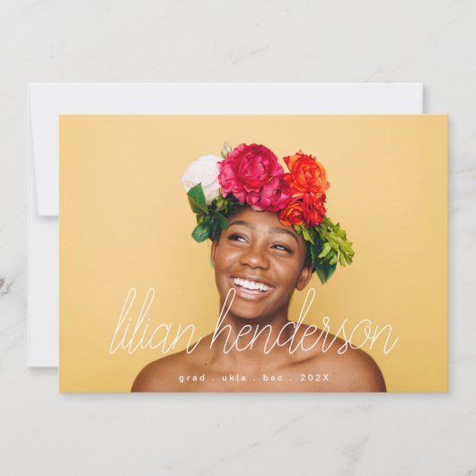 Mein Name Script Grad Graduate Two Foto Ankündigung (Vorderseite)