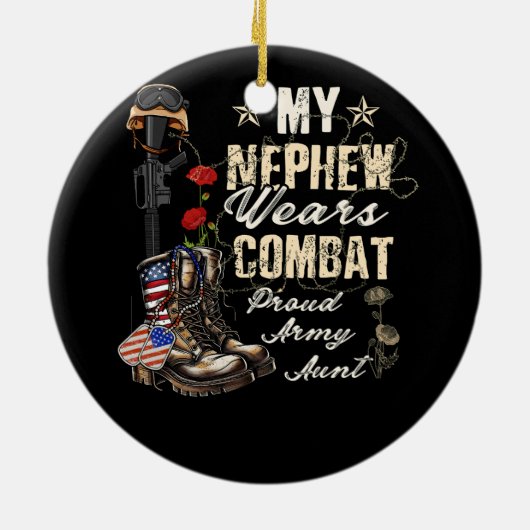 Mein Nephew trägt Kampfstiefel, Proud-Tante Keramik Ornament (Hinten)