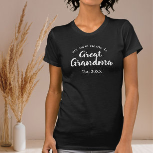 Mein neuer Name ist Großes Oma auf schwarz T-Shirt