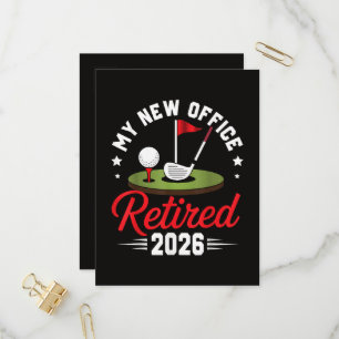 Mein neues Büro Ruhestand 2026 Golf Ruhestand Einladungspostkarte