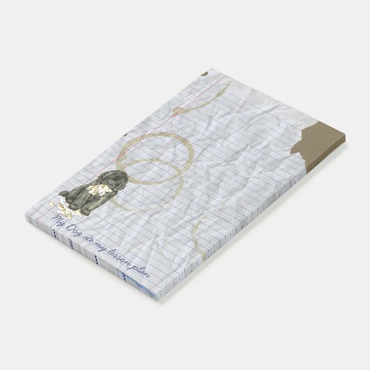 Mein Neufundland aß meinen Unterrichtsplan Post-it Klebezettel (angewinkelt)