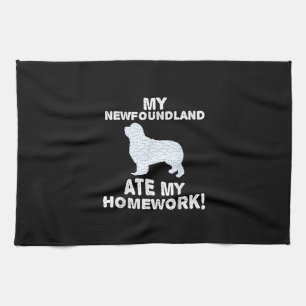 Mein Neufundland hat meine Hausaufgaben gegessen   Geschirrtuch