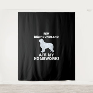 Mein Neufundland hat meine Hausaufgaben gegessen   Wandteppich