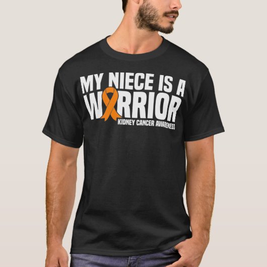 Mein Nichte ist ein Krieger Orange Ribbon Nierenkr T-Shirt (Vorderseite)