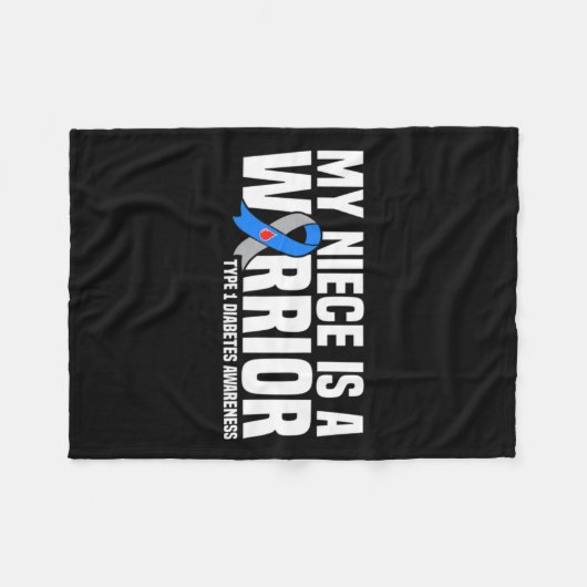 Mein Nichte ist ein Krieger Typ 1 Diabetes-Bewusst Fleecedecke (Vorderseite (Horizontal))