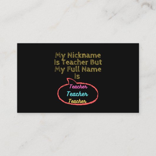 Mein Nickname ist Lehrer, aber mein vollständiger  Visitenkarte (Vorderseite)