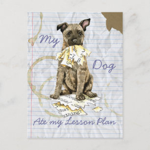Mein niederländischer Schäferhund Ate my Lessingpl Postkarte