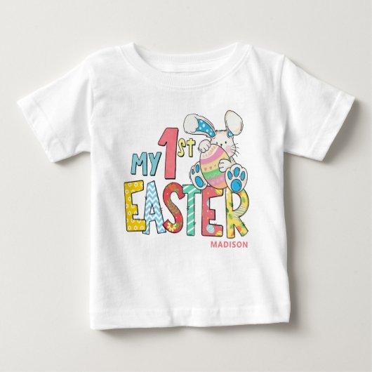 Mein Niedliches Baby Bunny Rabbit im 1. Oster Pers Baby T-shirt (Vorderseite)