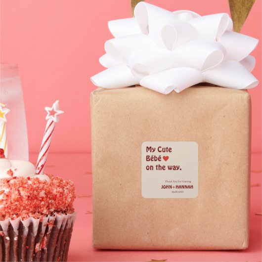 Mein Niedliches Bébé auf der "Way Funny Co-ed Baby Quadratischer Aufkleber (Party)