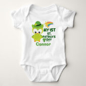 Mein Niedliches Eule am 1. St. Patrick's Day Baby Strampler (Vorderseite)